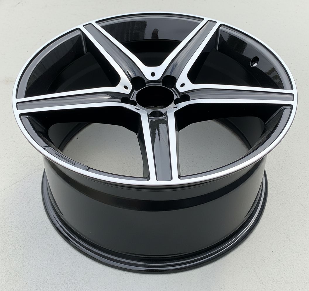 MB9 18x8 5x112 +35 66.6 Gloss Black Machined Face
