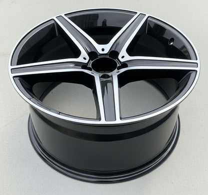 MB9 18x8 5x112 +35 66.6 Gloss Black Machined Face