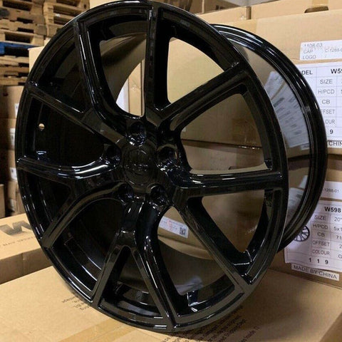 set of 4 wheels rims JEEP SRT8 20X9 5X127 Gloss Black Wheels Durango Grand Cherokee Wrangler 5X5.5 2022 Durango RT AWD - alphasone