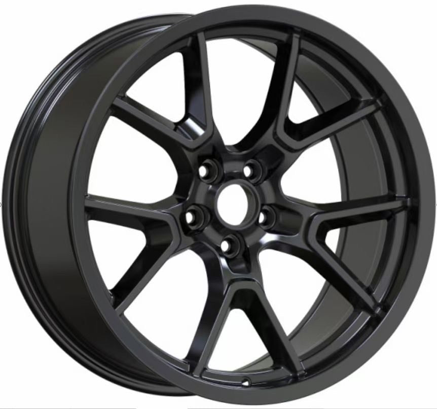 SET OF 4 WHEELS RIMS/20x10.5+22 5x115 71.5 Gloss Black Fit Dodge Charger Challenger C300 - alphasone