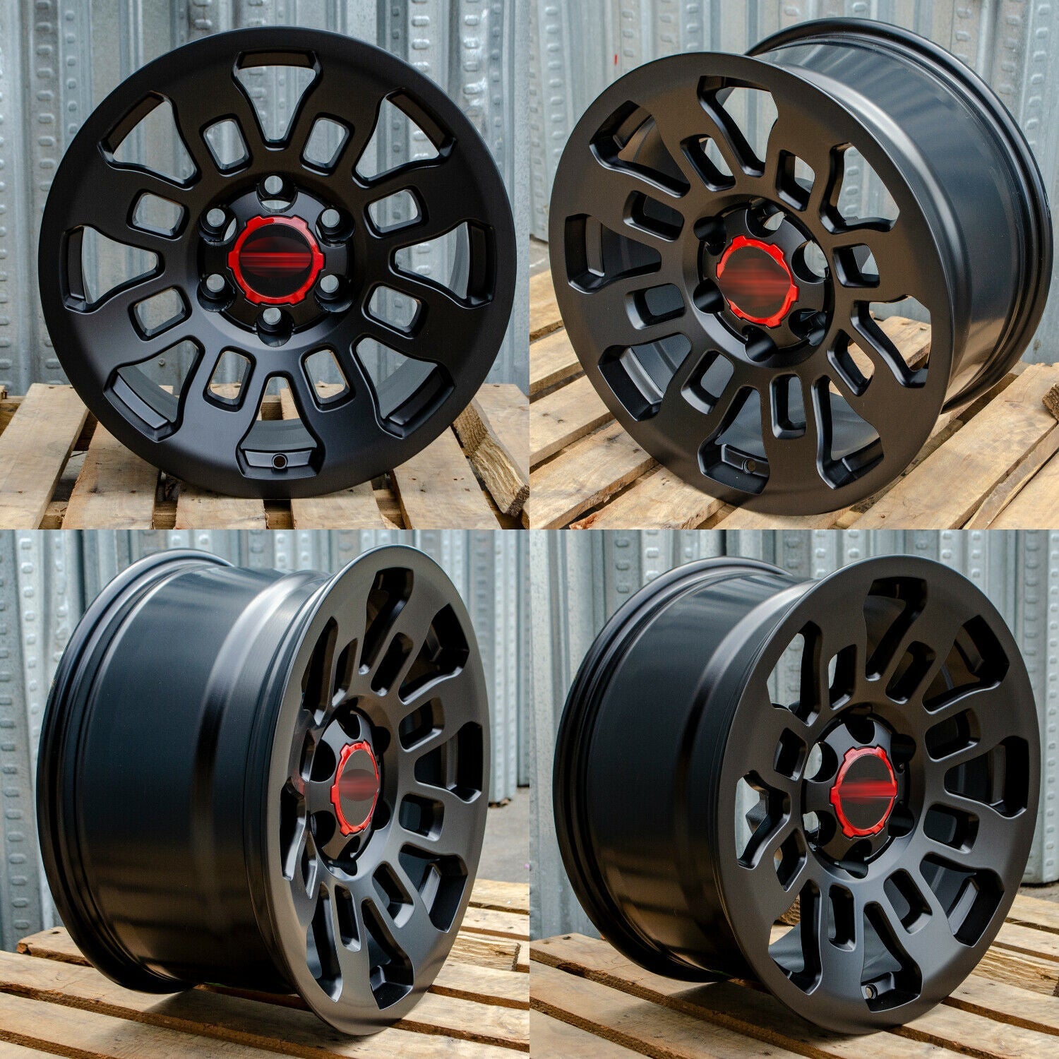 TR2 17X9-12 6X139.7 PRO STYLE MATT BLACK WHEELS FITS TACOMA 4 RUNNER FJ 6x5.5 - alphasone