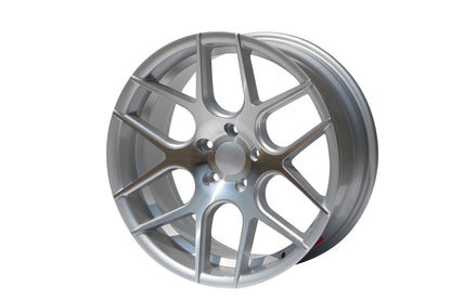 W001-SMF 18x8.0 5x112/114.3 ET35 73.1 Silver Machined Face Set of 4 Wheels