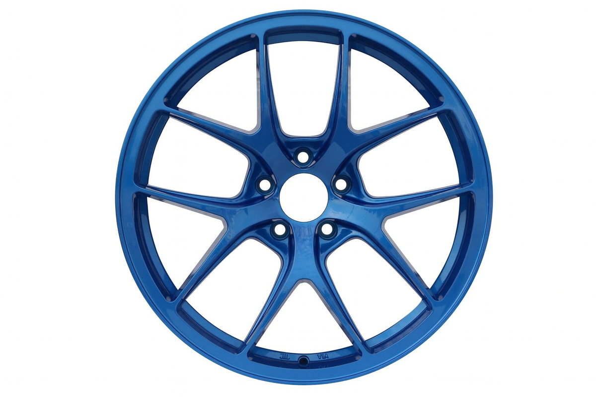 W005-BLU 19x8.5 5x112/114.3 ET35 73.1 Blue Set of 4 Wheels