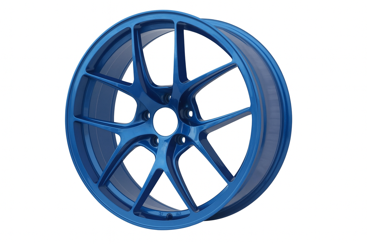 W005-BLU 19x8.5 5x112/114.3 ET35 73.1 Blue Set of 4 Wheels