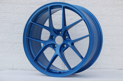 W005-BLU 19x8.5 5x112/114.3 ET35 73.1 Blue Set of 4 Wheels