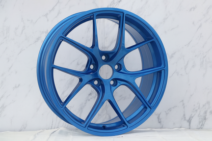 W005-BLU 19x8.5 5x112/114.3 ET35 73.1 Blue Set of 4 Wheels