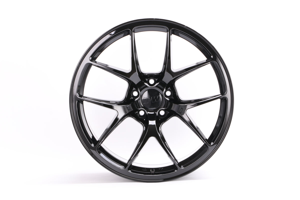 W005-GB 19x8.5 5x112/114.3 ET35 73.1 Gloss Black Set of 4 Wheels