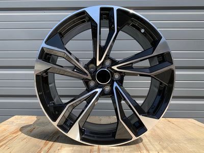 1 wheel - replacement 20x9 +32 5X112 Gloss Black Machined FACE WHEELS FIT AUDI A4 A5 A7 S4 S5 RS5 - alphasone