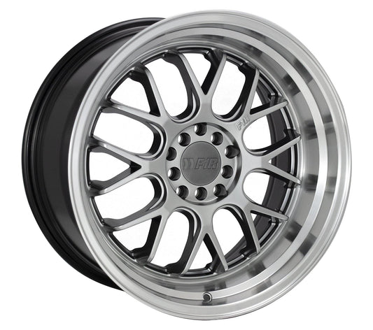 F1R F21 17x8.5 5x100/114.3 35 Hyper Black/Polish Lip v2 (Set of 4 Wheels) - alphasone