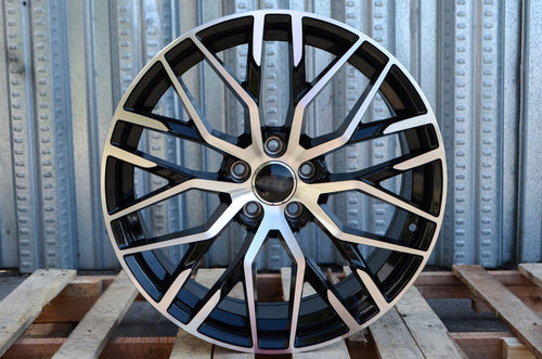 19x8.5 +42 5X112 FULL Gloss Black Machined FACE WHEELS FIT AUDI A4 A5 A7 S4 S5 RS5 - alphasone