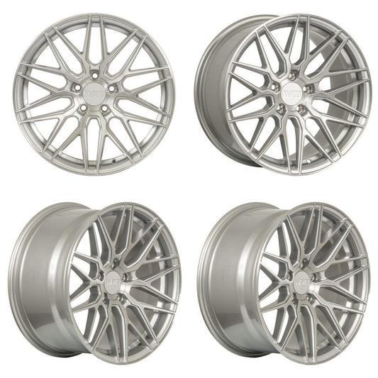 F1R F103 18x8.5 5x112 35 Brushed Silver (Set of 4 Wheels) - alphasone