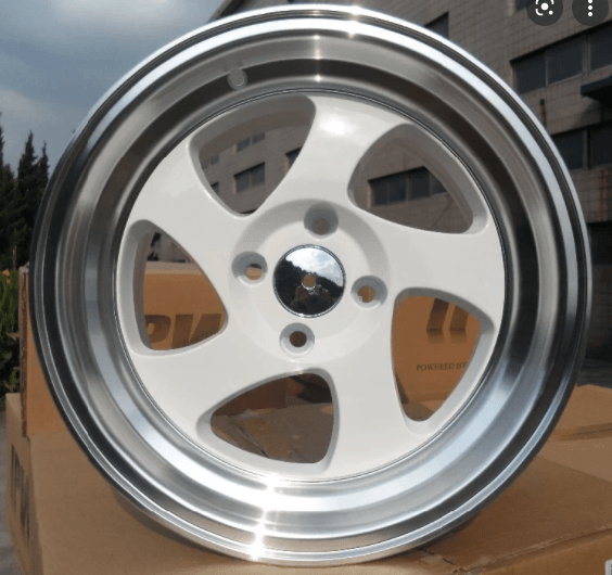 4 SET OF WHEELS RIMS / W014 White Machined Face 16x8.0 ET 25 4x100 CB73.1 - alphasone