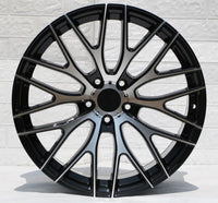 4 WHEELS RIMS / W008 D973 Black Machined Face 19x8.5 ET35 5x114.3 CB73.1 - alphasone