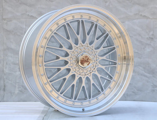 4 WHEELS RIMS / W885 White Machined Lip Silver Rivert 22x9.0 ET30 5x112/114.3 CB73.1 - alphasone