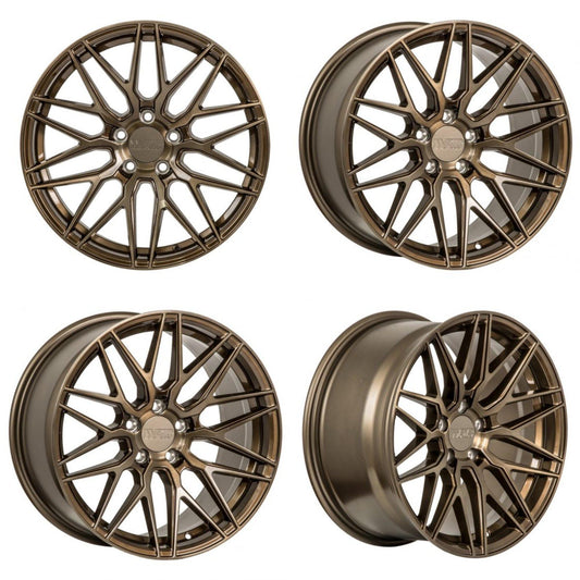 F1R F103 18x8.5 5x112 35 Brushed Bronze (Set of 4 Wheels) - alphasone