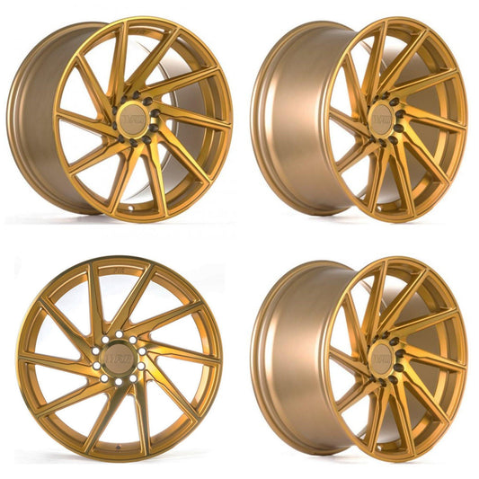 F1R F103 18x8.5 5x112 35 Brushed Silver (Set of 4 Wheels) - alphasone