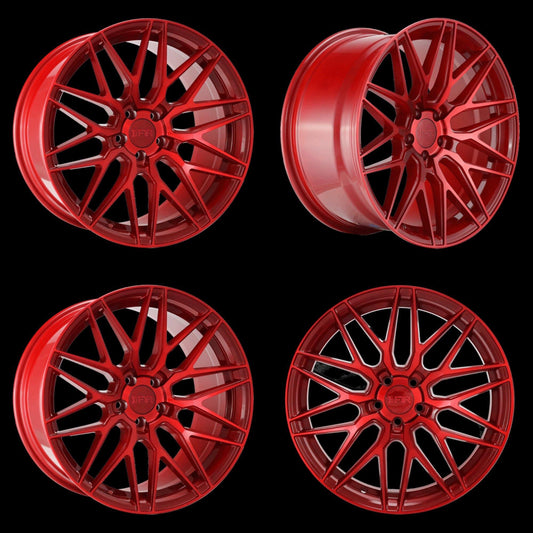 F1R F103 18x8.5 5x112 42 Candy Red (Set of 4 Wheels) - alphasone