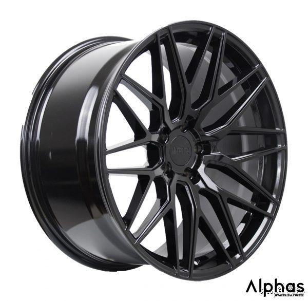 F1R F103 18x9.5 5x120 38 Gloss Black (Set of 4 Wheels) - alphasone