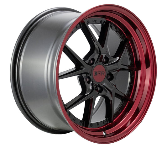 F1R F105 18x8.5 5x114 38 Black/Red Lip (Set of 4 Wheels) - alphasone