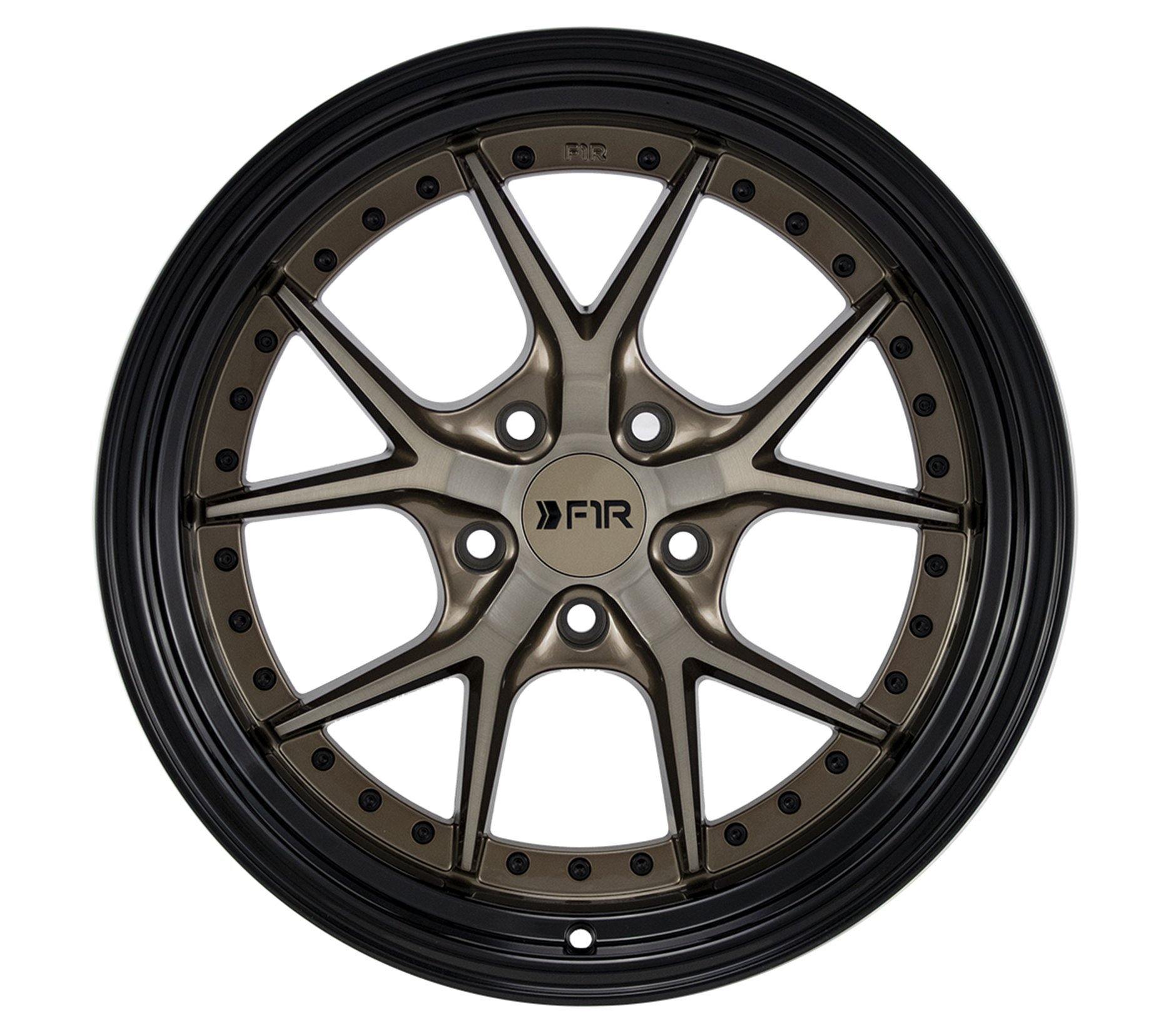 F1R F105 18x9.5 5x114 25 Bronze/Black Lip (Set of 4 Wheels) - alphasone