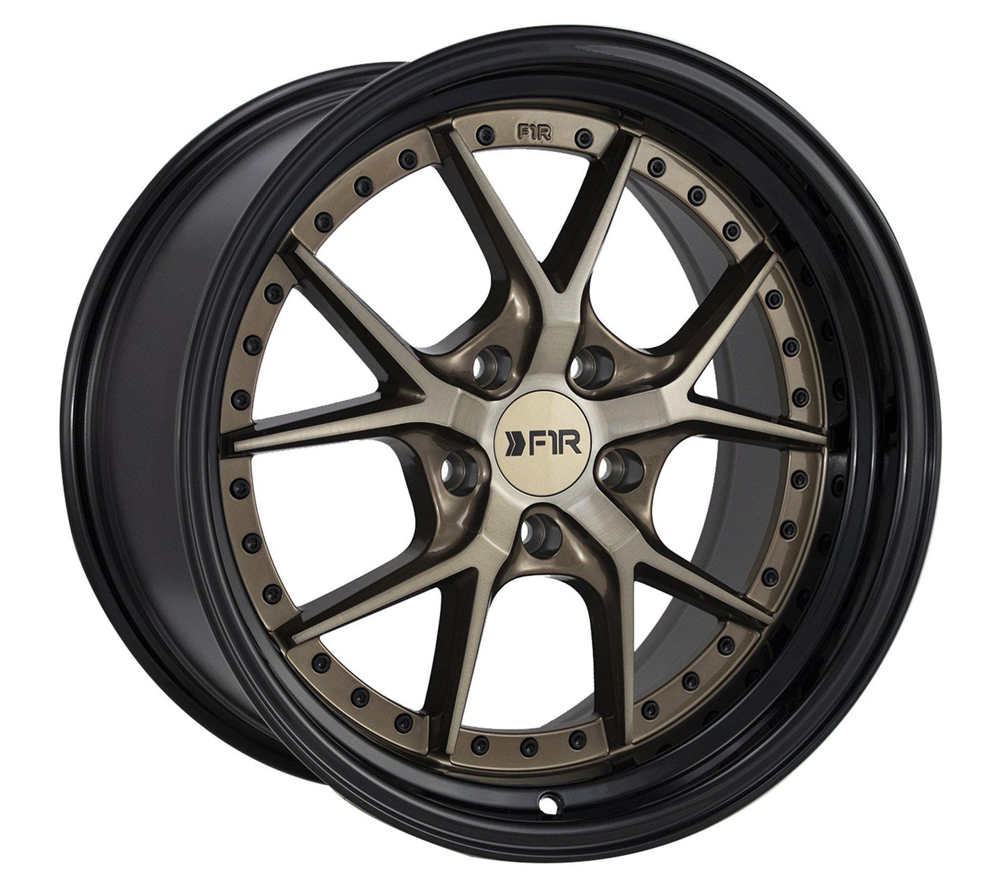 F1R F105 18x9.5 5x114 38 Bronze/Black Lip (Set of 4 Wheels) - alphasone