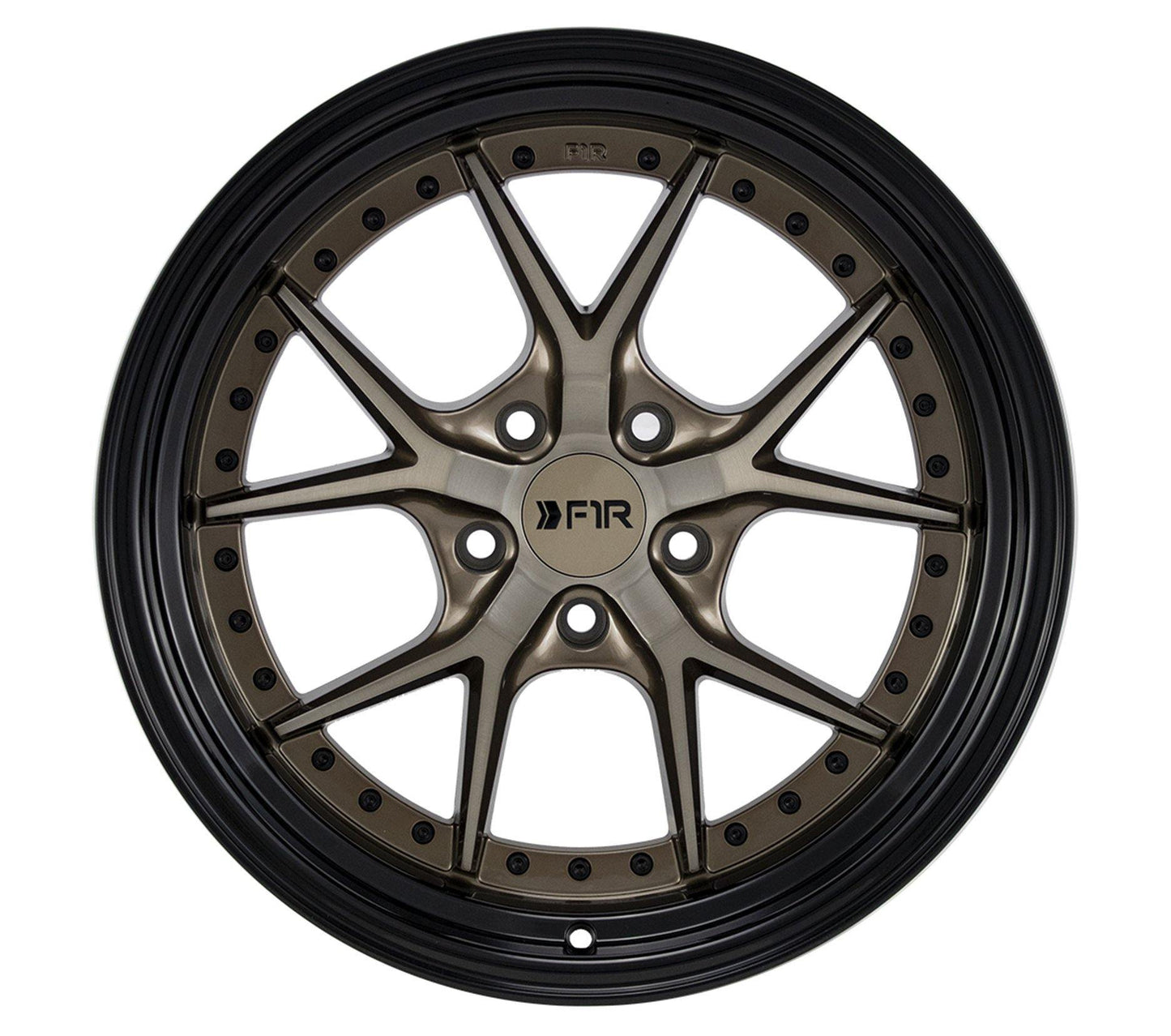 F1R F105 18x9.5 5x114 38 Bronze/Black Lip (Set of 4 Wheels) - alphasone