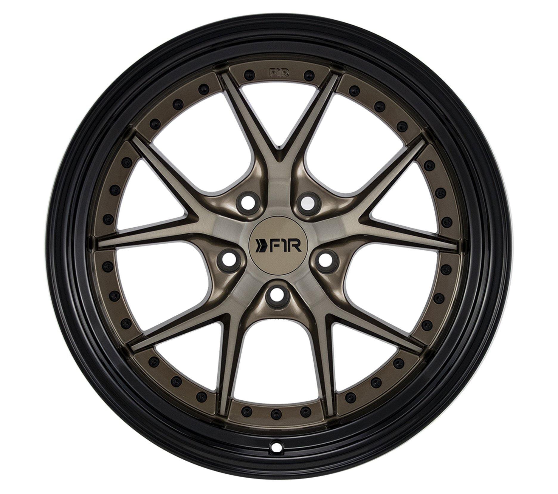 F1R F105 18x9.5 5x114 38 Bronze/Black Lip (Set of 4 Wheels) - alphasone
