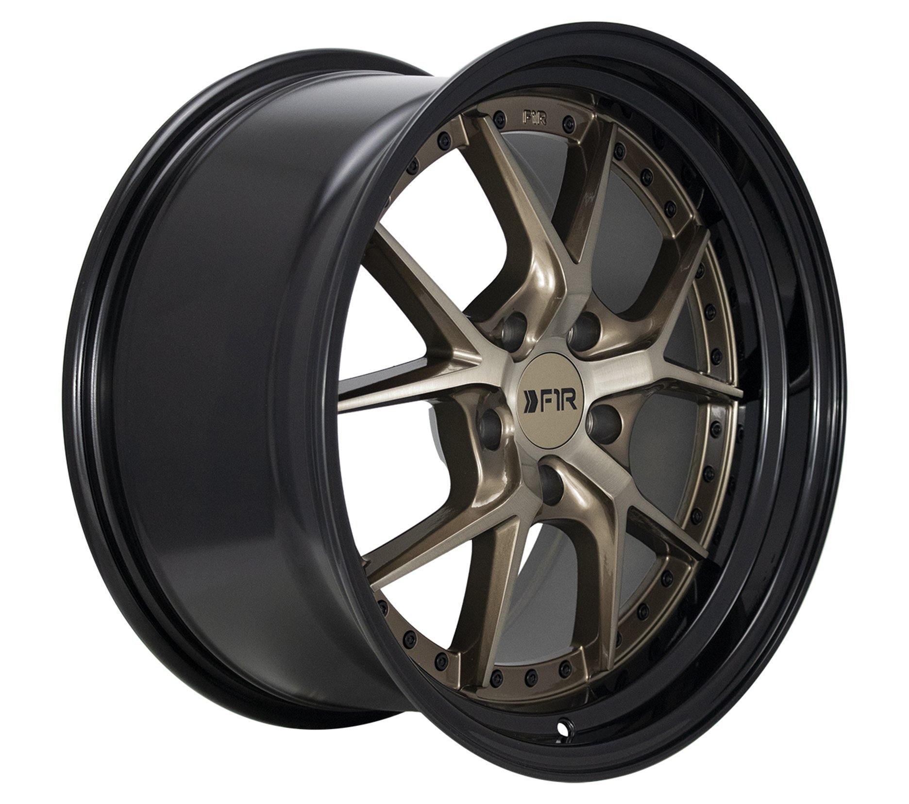 F1R F105 18x9.5 5x114 38 Bronze/Black Lip (Set of 4 Wheels) - alphasone