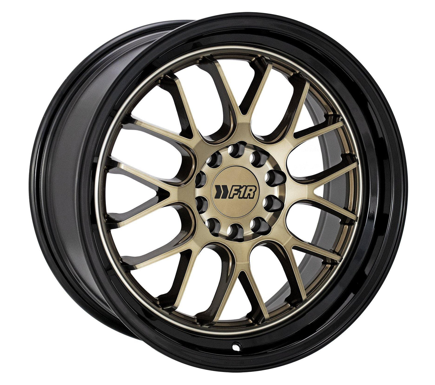 F1R F21 18x8.5 5x100/114.3 38 Bronze/Black Lip v2 (Set of 4 Wheels) - alphasone