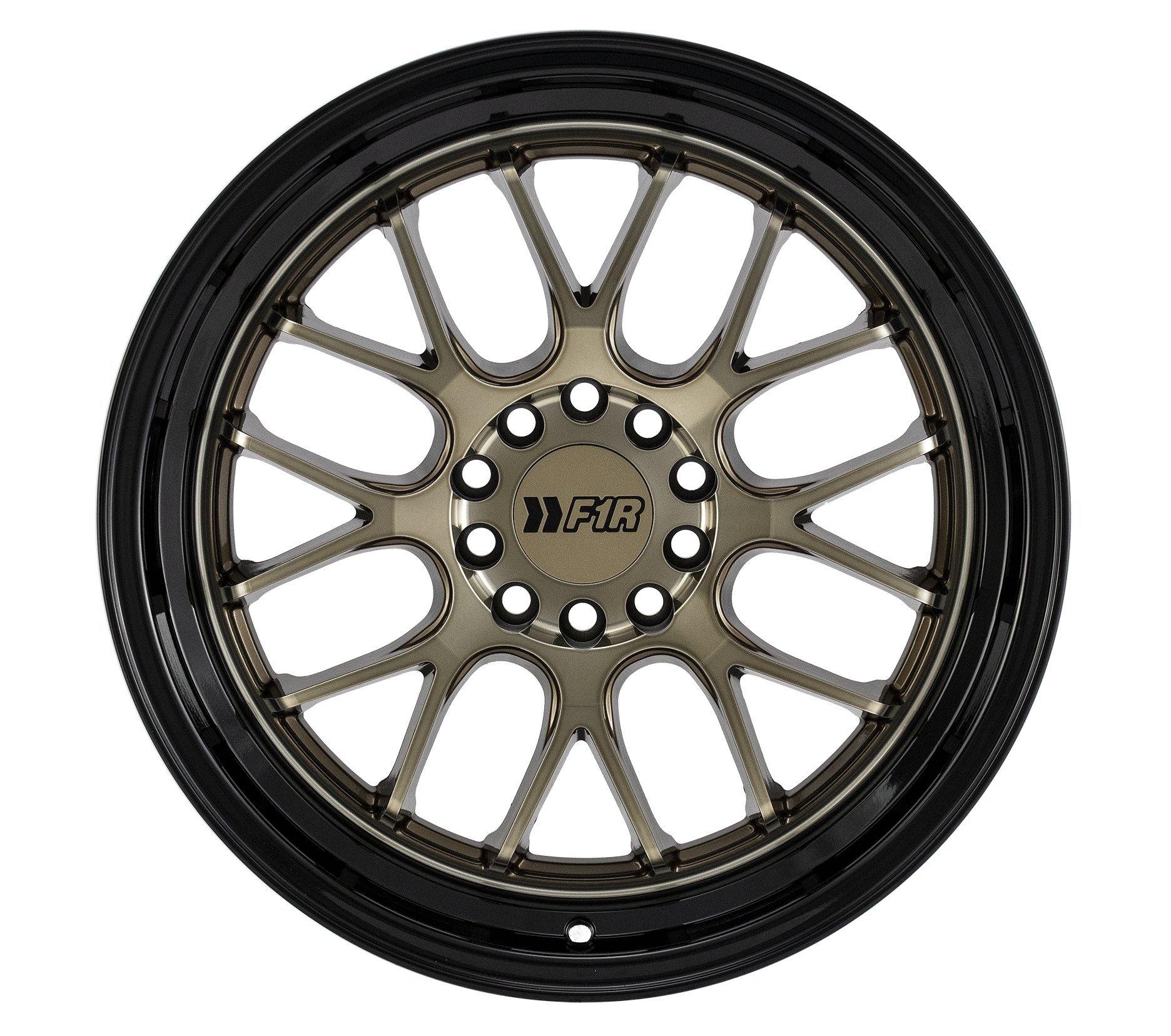 F1R F21 18x8.5 5x100/114.3 38 Bronze/Black Lip v2 (Set of 4 Wheels) - alphasone