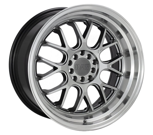 F1R F21v2 18x10.5 5x100/114.3 20 Hyper Black/Polish Lip v2 (Set of 4 Wheels) - alphasone