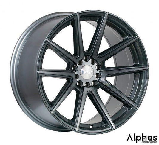 F1R F27 18x8.5 5x114.3/120 35 Gunmetal (Set of 4 Wheels) - alphasone