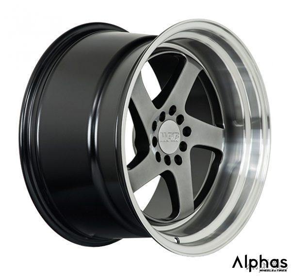 F1R F28 20x10 5x112 40 Hyper Black/Polish Lip (Set of 4 Wheels) - alphasone