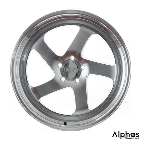 F1R F28 20x8.5 5x112 35 Machine Black/Polish Lip (Set of 4 Wheels) - alphasone