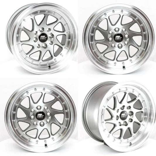 MST MT28 4x100/4x114.3 15x8.0 20 73.1 Gunmetal w/Machined Face (SET OF 4) - alphasone