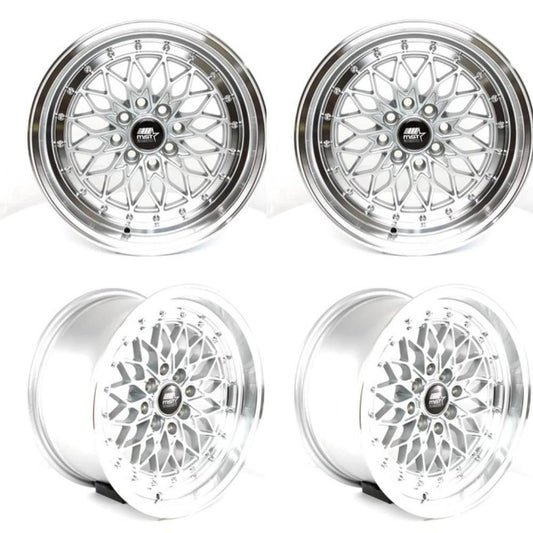 MST MT36 4X100/4X114.3 15x8.0 20 73.1 Silver w/Machined Lip (SET OF 4) - alphasone