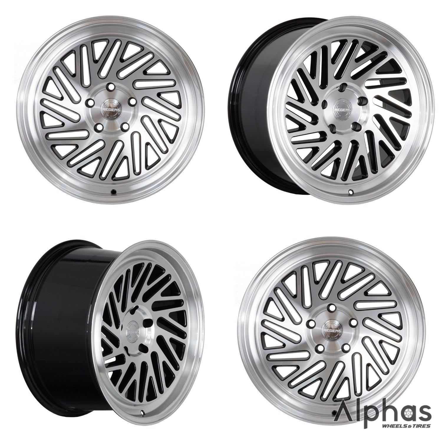 Regen5 R30 18x8.5 5x120 36ET Machine Black (Set of 4 Wheels) - alphasone