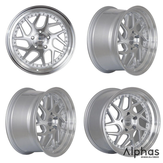 Regen5 R33 18x8.5 5x100 35ET Machine Silver/Polish Lip (Set of 4 Wheels) - alphasone