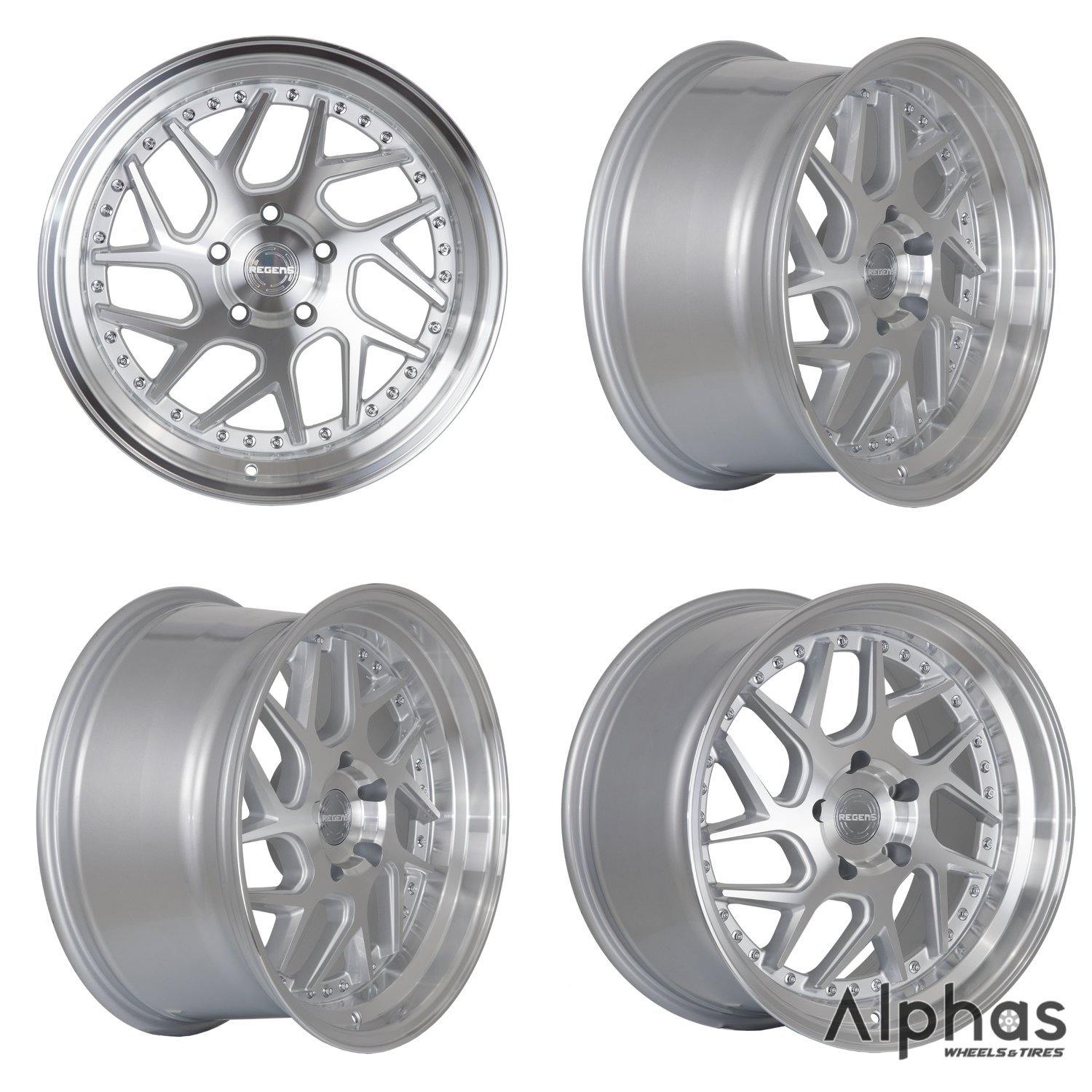 Regen5 R33 18x9.5 5x112 42ET Machine Silver/Polish Lip (Set of 4 Wheels) - alphasone