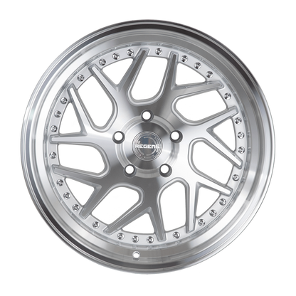 Regen5 R33 18x9.5 5x112 42ET Machine Silver/Polish Lip (Set of 4 Wheels) - alphasone