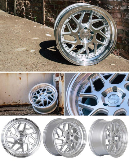 Regen5 R33 18x9.5 5x112 42ET Machine Silver/Polish Lip (Set of 4 Wheels) - alphasone