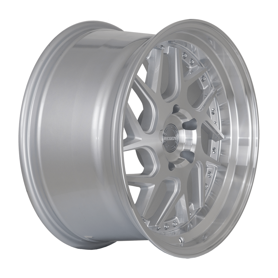 Regen5 R33 18x9.5 5x112 42ET Machine Silver/Polish Lip (Set of 4 Wheels) - alphasone