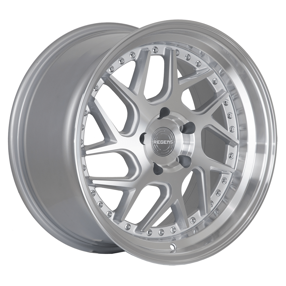 Regen5 R33 18x9.5 5x112 42ET Machine Silver/Polish Lip (Set of 4 Wheels) - alphasone