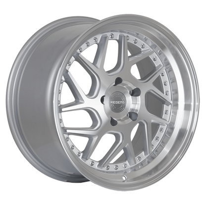 Regen5 R33 18x9.5 5x112 42ET Machine Silver/Polish Lip (Set of 4 Wheels) - alphasone
