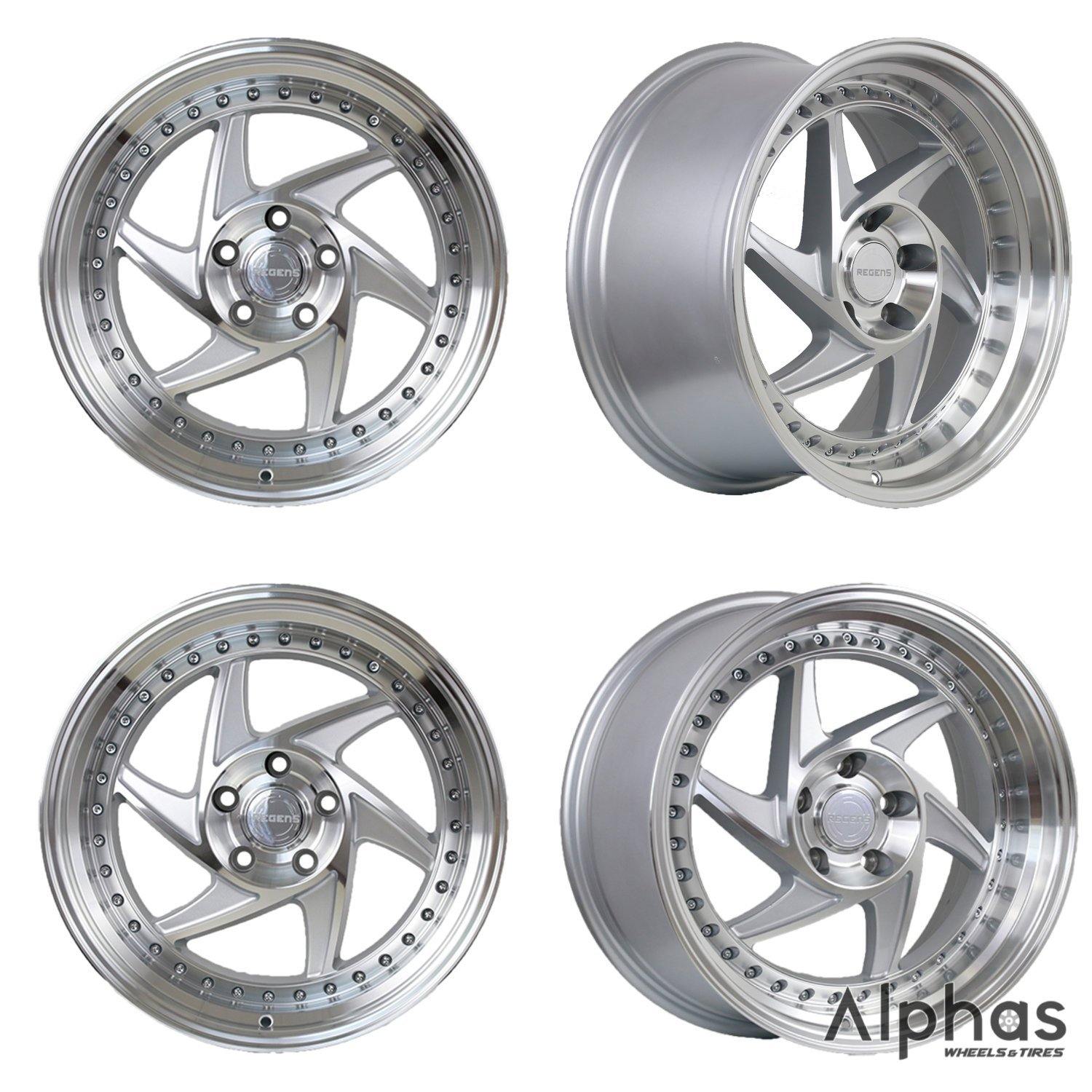 Regen5 R34 18x8.5 5x114 38ET Machine Silver/ Polish Lip (Set of 4 Whee ...