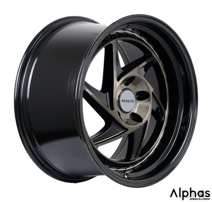 Regen5 R34 18x9.5 5x112 40ET Smoked Carbon/ Black Lip (Set of 4 Wheels) - alphasone