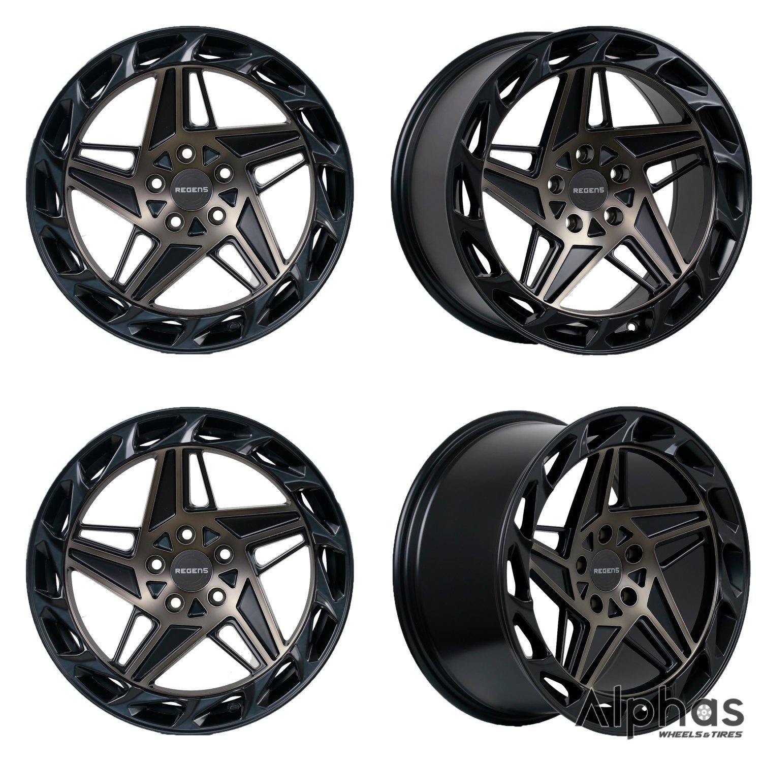 Regen5 R35 18x9.5 5x112 40ET Matte Double Black (Set of 4 Wheels ...
