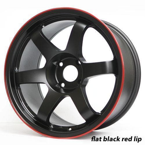 ROTA GRID 17x9.5 4X114.3 12 73 FLAT BLACK WITH RED LINE - alphasone