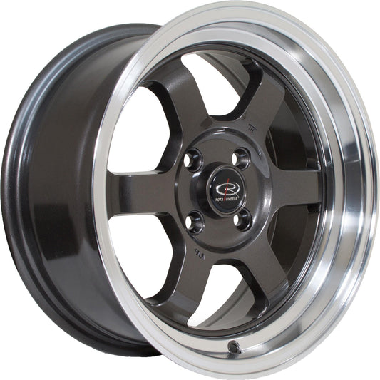 ROTA GRID-V 16x8 5X114.3 20 73 GUNMETAL WITH POLISH LIP - alphasone