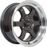 ROTA GRID-V 16x9 4X100 -15 GUNMETAL WITH POLISH LIP - alphasone